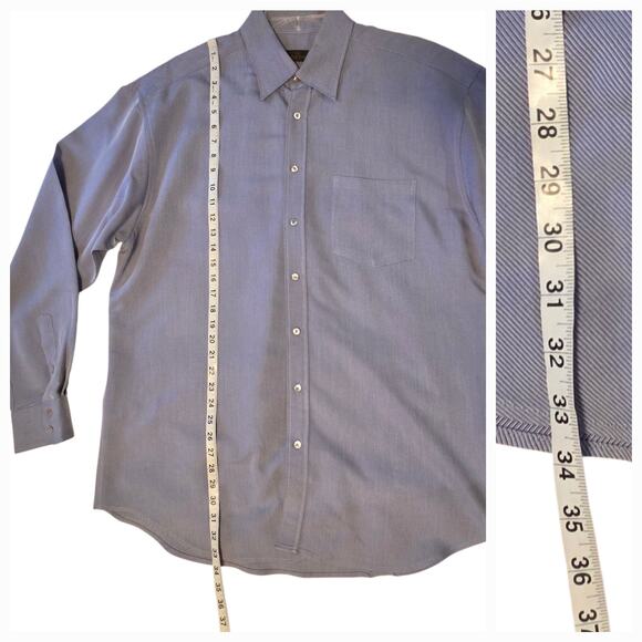 Bugatchi Dress Shirt Button-down Heavy Weight Subtle Stripe, sz XXL Blue - Picture 6 of 8